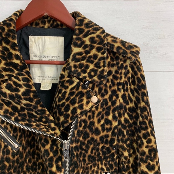 Denim & Supply Ralph Lauren Leopard Moto Jacket - Picture 2 of 7